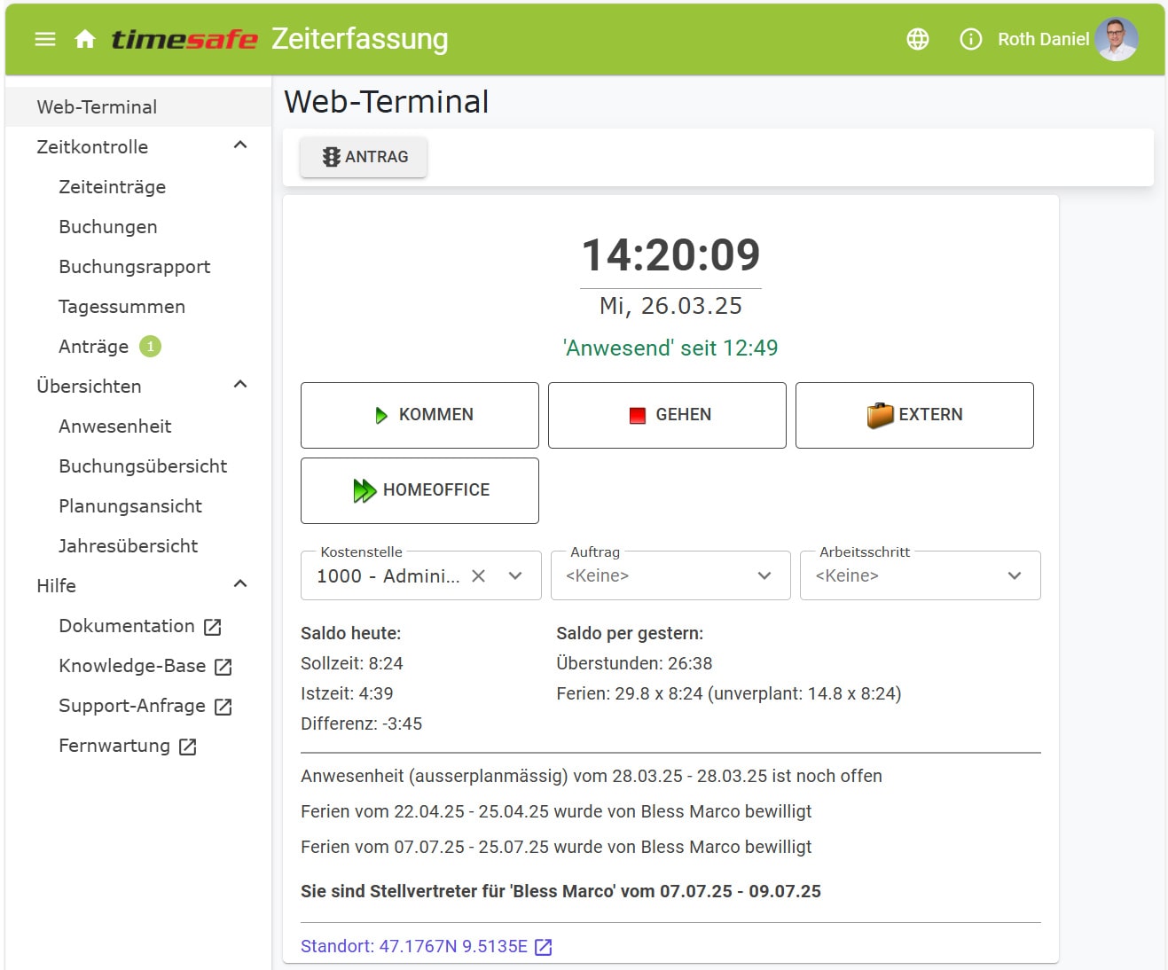 Bild des neuen Web-Clients mit der überarbeiteten Navigation